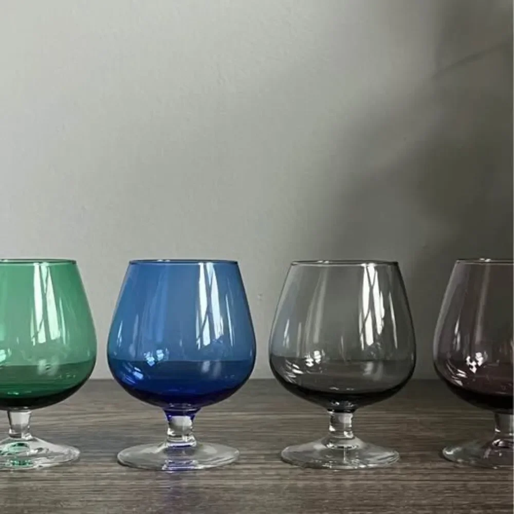 Four Multi-colored Cocktail Glasses